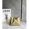 Loewe Mini Flamenco Clutch Bag In Clay Green Calfskin