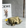 Loewe Mini Flamenco Clutch Bag In Clay Green Calfskin
