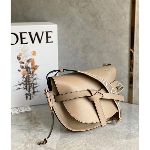 Loewe Gate Small Bag In Sand Calfskin and Jacquard Loewe Gate Small Bag In Sand Calfskin and Jacquard