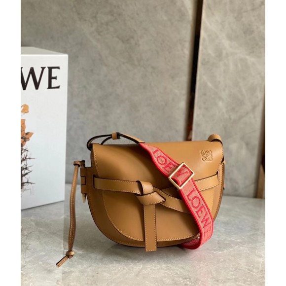 Loewe Gate Small Bag In Brown Calfskin and Jacquard Loewe Gate Small Bag In Brown Calfskin and Jacquard