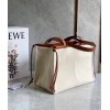 Loewe Cushion Medium Tote In Canvas and Calfskin