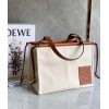 Loewe Cushion Medium Tote In Canvas and Calfskin