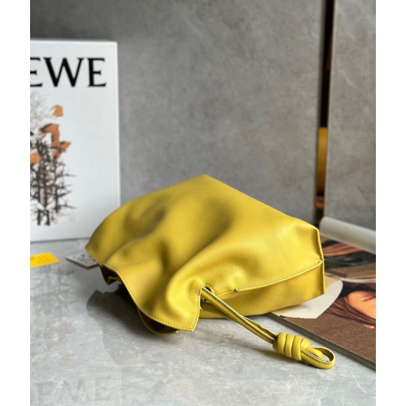 Loewe Flamenco Clutch Bag In Pale Yellow Leather Loewe Flamenco Clutch Bag In Pale Yellow Leather
