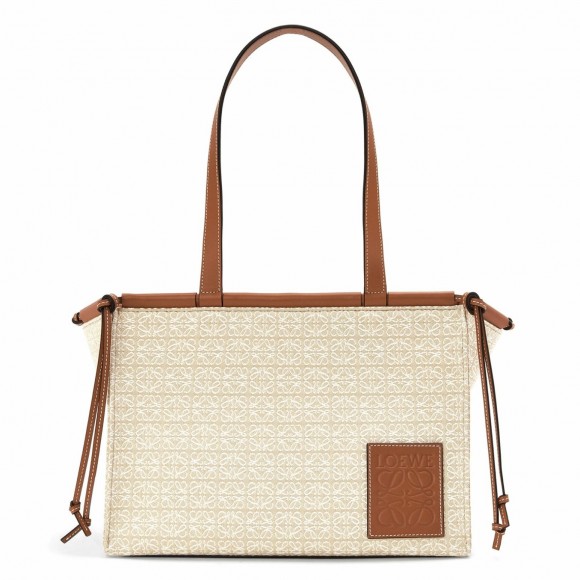 Loewe Cushion Medium Tote In Beige Anagram Jacquard Loewe Cushion Medium Tote In Beige Anagram Jacquard