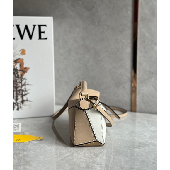 Loewe Puzzle Mini Bag In White/Warm Desert Calfskin Loewe Puzzle Mini Bag In White/Warm Desert Calfskin