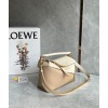 Loewe Puzzle Mini Bag in Multicolor Angora and Beige Calfskin