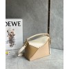 Loewe Puzzle Mini Bag in Multicolor Angora and Beige Calfskin