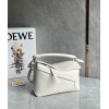 Loewe Puzzle Small Bag In White Grained Leather