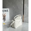 Loewe Puzzle Small Bag In White Grained Leather