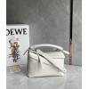 Loewe Puzzle Small Bag In White Grained Leather