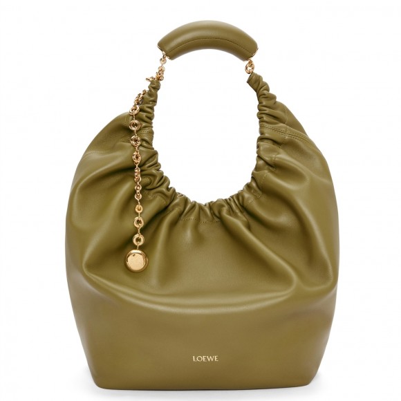 Loewe Medium Squeeze Bag in Olive Nappa Lambskin Loewe Medium Squeeze Bag in Olive Nappa Lambskin