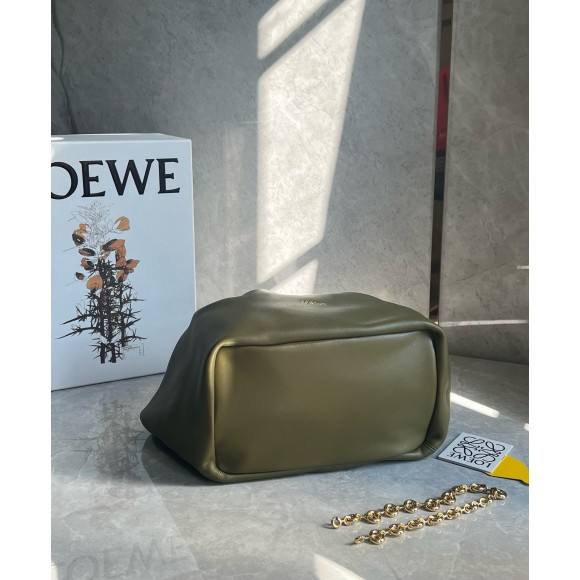 Loewe Medium Squeeze Bag in Olive Nappa Lambskin Loewe Medium Squeeze Bag in Olive Nappa Lambskin