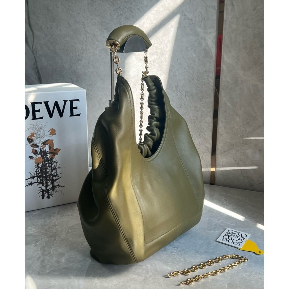 Loewe Medium Squeeze Bag in Olive Nappa Lambskin Loewe Medium Squeeze Bag in Olive Nappa Lambskin