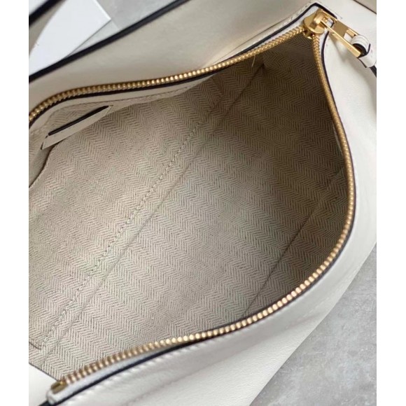 Loewe Puzzle Hobo Bag In White Nappa Calfskin Loewe Puzzle Hobo Bag In White Nappa Calfskin