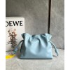 Loewe Flamenco Clutch Bag In Dusty Blue Calfskin