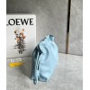 Loewe Flamenco Clutch Bag In Dusty Blue Calfskin