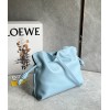 Loewe Flamenco Clutch Bag In Dusty Blue Calfskin