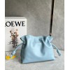 Loewe Flamenco Clutch Bag In Dusty Blue Calfskin