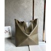 Loewe Large Puzzle Fold Tote Bag in Dark Green Calfskin