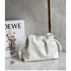 Loewe Flamenco Clutch Bag In White Calfskin