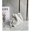 Loewe Flamenco Clutch Bag In White Calfskin