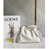 Loewe Flamenco Clutch Bag In White Calfskin