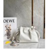 Loewe Flamenco Clutch Bag In White Calfskin