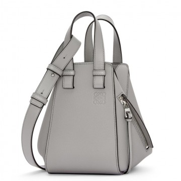 Loewe Compact Hammock Bag in Pearl Grey Grained Calfskin Loewe Compact Hammock Bag in Pearl Grey Grained Calfskin