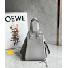 Loewe Compact Hammock Bag in Pearl Grey Grained Calfskin