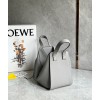 Loewe Compact Hammock Bag in Pearl Grey Grained Calfskin