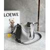 Loewe Compact Hammock Bag in Pearl Grey Grained Calfskin