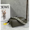 Loewe Puzzle Edge Small Bag In Khaki Green Satin Calfskin
