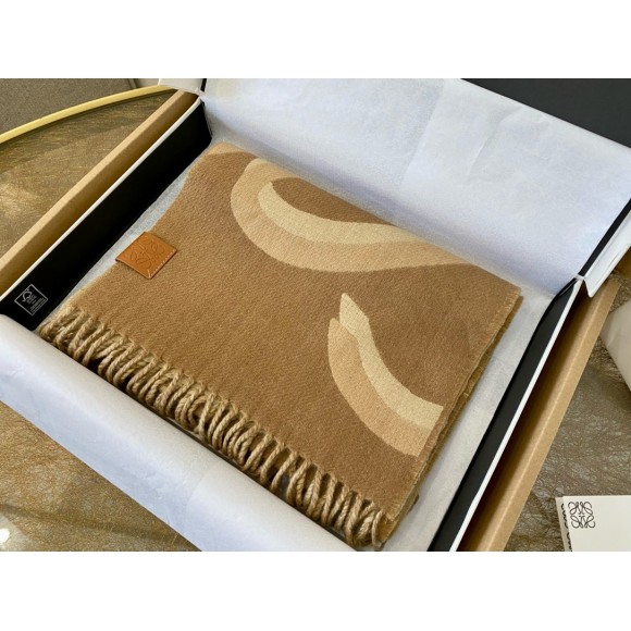 Loewe Scarf in Camel Wool and Cashmere