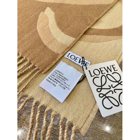 Loewe Scarf in Camel Wool and Cashmere