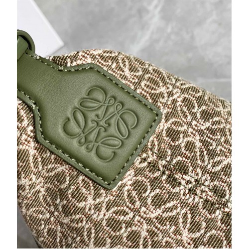 Loewe Cubi Small Bag In Green Anagram Jacquard