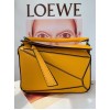 Loewe Puzzle Mini Bag In Yellow Calfskin