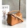 Loewe Puzzle Small Bag In Brown Grained Calfskin