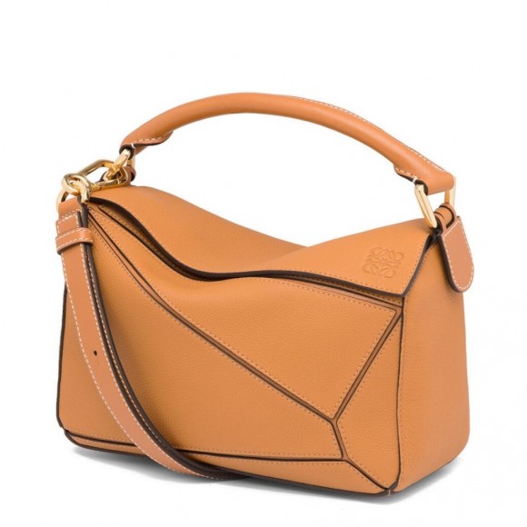Loewe Puzzle Small Bag In Brown Grained Calfskin Loewe Puzzle Small Bag In Brown Grained Calfskin