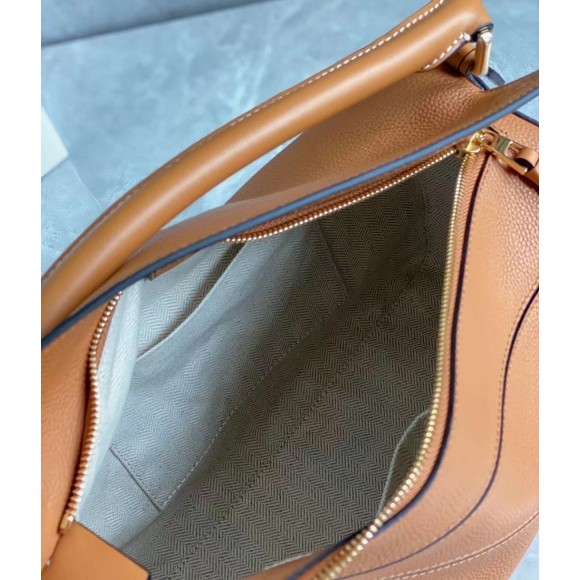 Loewe Puzzle Small Bag In Brown Grained Calfskin Loewe Puzzle Small Bag In Brown Grained Calfskin