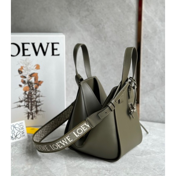 Loewe Compact Hammock Bag in Khaki Green Satin Calfskin Loewe Compact Hammock Bag in Khaki Green Satin Calfskin