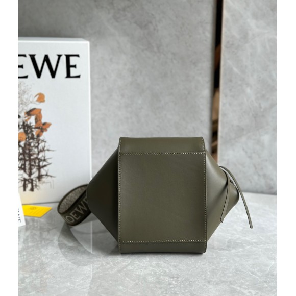 Loewe Compact Hammock Bag in Khaki Green Satin Calfskin Loewe Compact Hammock Bag in Khaki Green Satin Calfskin