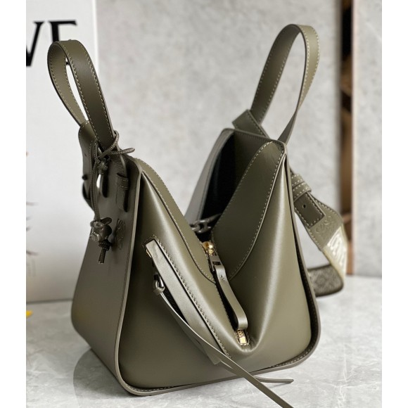 Loewe Compact Hammock Bag in Khaki Green Satin Calfskin Loewe Compact Hammock Bag in Khaki Green Satin Calfskin
