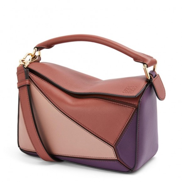 Loewe Puzzle Small Bag In Multicolour Purple Calfskin Loewe Puzzle Small Bag In Multicolour Purple Calfskin