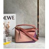 Loewe Puzzle Small Bag In Multicolour Purple Calfskin