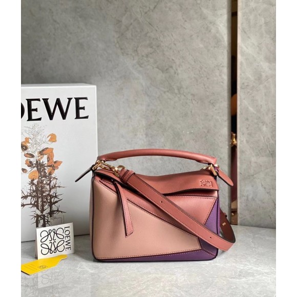 Loewe Puzzle Small Bag In Multicolour Purple Calfskin Loewe Puzzle Small Bag In Multicolour Purple Calfskin