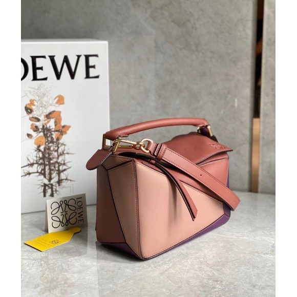 Loewe Puzzle Small Bag In Multicolour Purple Calfskin Loewe Puzzle Small Bag In Multicolour Purple Calfskin