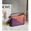 Loewe Puzzle Small Bag In Multicolour Purple Calfskin