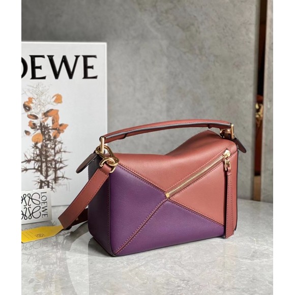 Loewe Puzzle Small Bag In Multicolour Purple Calfskin Loewe Puzzle Small Bag In Multicolour Purple Calfskin