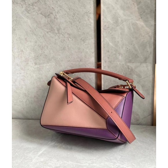 Loewe Puzzle Small Bag In Multicolour Purple Calfskin Loewe Puzzle Small Bag In Multicolour Purple Calfskin