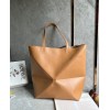 Loewe Large Puzzle Fold Tote Bag in Tan Calfskin